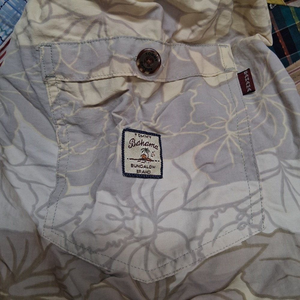 Tommy Bahama Mesh Lined Nylon Floral Print Swim Trunks Size Large Beige - Picture 3 of 9
